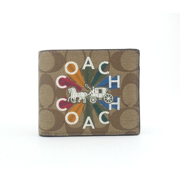Coach Signature Radial Rainbow 3 in 1 Wallet NWT C6783